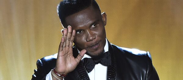 Cameroon and Antalyaspor forward Samuel Eto'o waves during the 2015 FIFA Ballon d'Or award ceremony at the Kongresshaus in Zurich on January 11, 2016 Cameroon and Antalyaspor forward Samuel Eto'o waves during the 2015 FIFA Ballon d'Or award ceremony at the Kongresshaus in Zurich on January 11, 2016 - Sputnik International