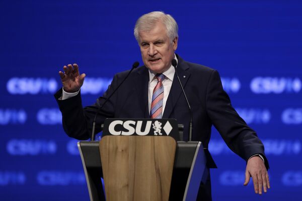 Bavarian State Governor and Chairman of German Christian Social Union party, CSU, Horst Seehofer, gestures during his speech at a party convention of the German Christian Social Union, CSU, in Munich, Germany, Friday, Nov. 4, 2016 Bavarian State Governor and Chairman of German Christian Social Union party, CSU, Horst Seehofer, gestures during his speech at a party convention of the German Christian Social Union, CSU, in Munich, Germany, Friday, Nov. 4, 2016 - Sputnik International