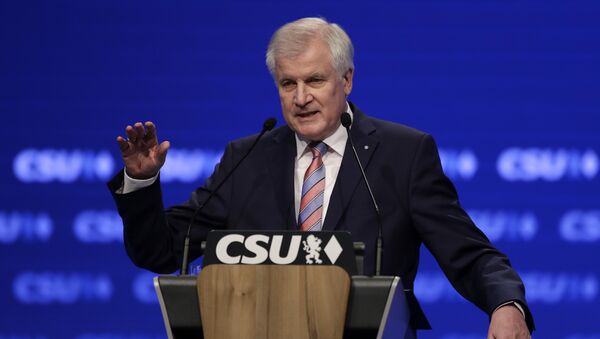 Bavarian State Governor and Chairman of German Christian Social Union party, CSU, Horst Seehofer, gestures during his speech at a party convention of the German Christian Social Union, CSU, in Munich, Germany, Friday, Nov. 4, 2016 - Sputnik International