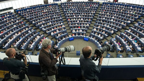 Journalists in the Plenary chamber of the European Parliament (File) - Sputnik International