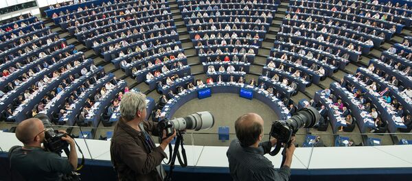 Journalists in the Plenary chamber of the European Parliament (File) Journalists in the Plenary chamber of the European Parliament (File) - Sputnik International