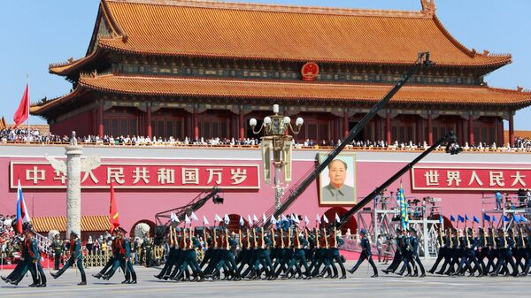 Mitary personnel of the 154th Preobrazhensky Independent Commandant's Regiment during a military parade conducted to mark the 70th anniversary of China's victory in the Second Sino-Japanese War and the 70th anniversary of the end of World War II - Sputnik International