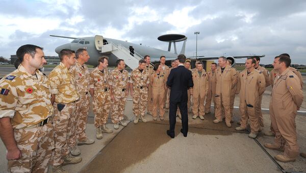 Britain's Deputy Prime Minister Nick Clegg is pictured during a visit to RAF Waddington in Lincoln, north-east England on November 3, 2011, where he welcomed home UK Armed Forces personnel who recently returned from flying or supporting missions as part of the international effort in Libya - Sputnik International