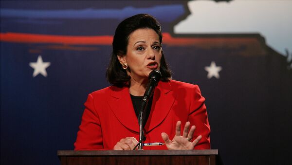 Candidate Kathleen Troia KT McFarland debates against John Spencer for the republican Senate nomination, on the campus of Pace University in New York on Wednesday, Aug. 9, 2006 - Sputnik International