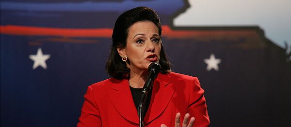 Candidate Kathleen Troia KT McFarland debates against John Spencer for the republican Senate nomination, on the campus of Pace University in New York on Wednesday, Aug. 9, 2006 Candidate Kathleen Troia KT McFarland debates against John Spencer for the republican Senate nomination, on the campus of Pace University in New York on Wednesday, Aug. 9, 2006 - Sputnik International