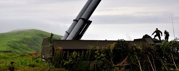 The new Bastion coastal defense missile system during a drill in Primorsky Territory The new Bastion coastal defense missile system during a drill in Primorsky Territory - Sputnik International