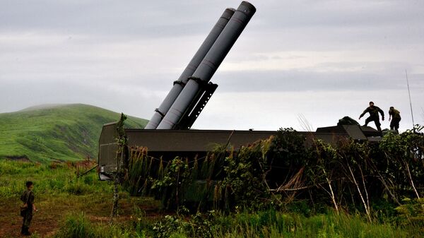 A Bastion coastal defense missile system during a drill in Primorsky Territory in the Russian Far East. - Sputnik International