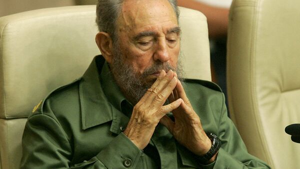 This file photo taken on June 9, 2006 shows Cuban president Fidel Castro attending the closing ceremony at the International Seminar on Literacy and Post Literacy Policies, in Havana - Sputnik International