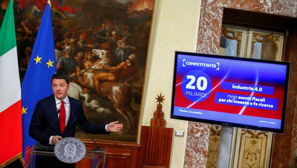 Italy's Prime Minister Matteo Renzi speaks during a news conference at the Chigi Palace in Rome - Sputnik International
