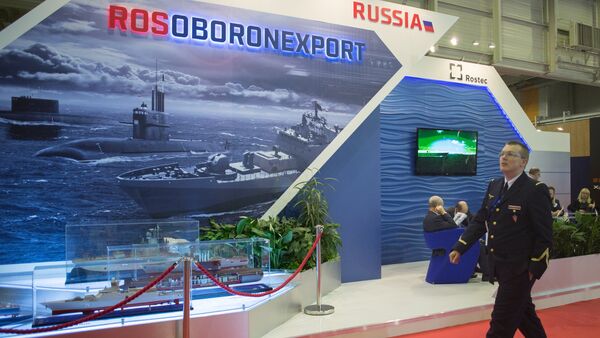 A stand of Russia's state arms exporter Rosoboronexport. (File) - Sputnik International