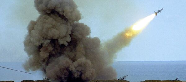 An anti-aircraft defense missile C-75 launched by Ukrainian army An anti-aircraft defense missile C-75 launched by Ukrainian army - Sputnik International