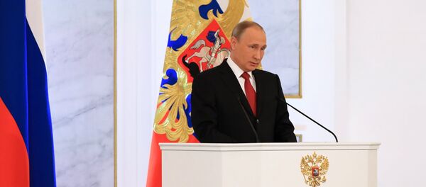 Russian President Vladimir Putin delivers his Annual Presidential Address to the Federal Assembly at the Kremlin's St. George Hall - Sputnik International