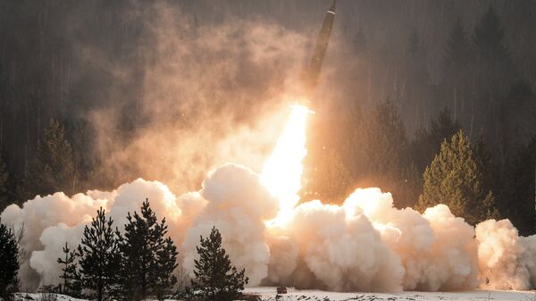 An exhibition missile launch from the Tochka-U tactical complex. (File) - Sputnik International