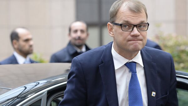 Finland's Prime minister Juha Sipila arrives for an European Union leaders summit on October 20, 2016 at the European Council, in Brussels - Sputnik International