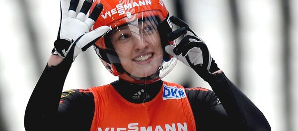 Germany's Aileen Frisch after a race at the Luge World Cup in Sochi. File photo Germany's Aileen Frisch after a race at the Luge World Cup in Sochi. File photo - Sputnik International