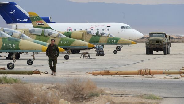 L-39 planes of the Syrian Arab Army (SAA) Air Force at an aerodrome 50 km off Palmyra - Sputnik International