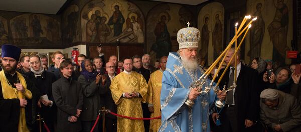 Patriarch Kirill of Moscow and All Russia during a matins of an all-night vigil in the Russian Orthodox Church of the Three Hierarchs in Paris, held as part of his visit to France Patriarch Kirill of Moscow and All Russia during a matins of an all-night vigil in the Russian Orthodox Church of the Three Hierarchs in Paris, held as part of his visit to France - Sputnik International