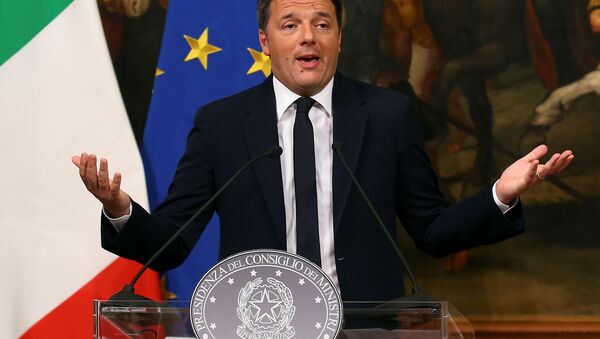Italian Prime Minister Matteo Renzi speaks during a media conference after a referendum on constitutional reform at Chigi palace in Rome, Italy, December 5, 2016. - Sputnik International
