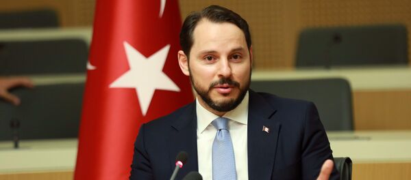 Turkish Minister of Energy Berat Albayrak gestures as he addresses the media in Ankara, on July 27, 2016 Turkish Minister of Energy Berat Albayrak gestures as he addresses the media in Ankara, on July 27, 2016 - Sputnik International