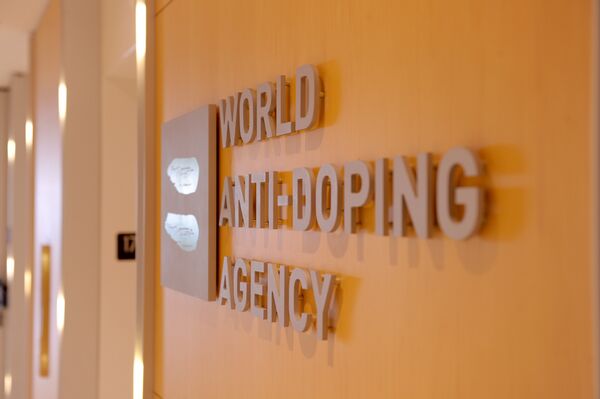 Picture of the logo of World Anti-Doping Agency (WADA) taken on September 20, 2016 at the headquarter of the organisation in Montreal. Picture of the logo of World Anti-Doping Agency (WADA) taken on September 20, 2016 at the headquarter of the organisation in Montreal. - Sputnik International