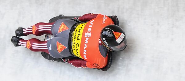 Latvia's Martins Dukurs takes part in the test events at the 9th stage of the Bobsleigh and Skeleton World Cup in Sochi. File photo - Sputnik International