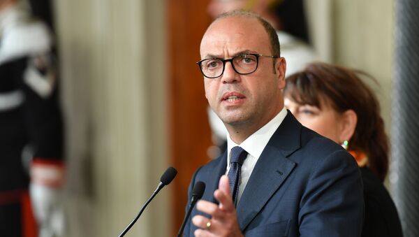 Angelino Alfano, Interior Prime Minister and leader of the New Center Right party speaks during a press point following a meeting with Italy's President Sergio Mattarella on December 10, 2016 at the Quirinale Palace in Rome - Sputnik International
