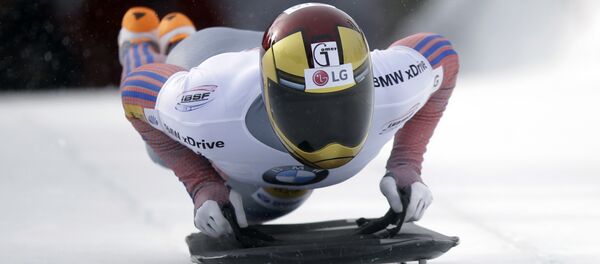 Yun Sungbin, of South Korea, competes in the men's Skeleton World Cup race on Saturday, Jan. 16, 2016, in Park City, Utah - Sputnik International