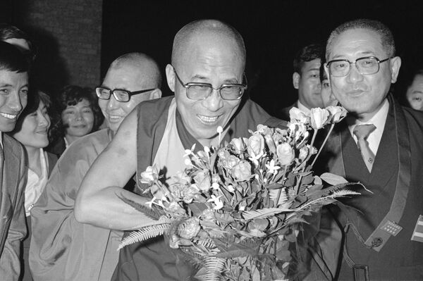 The Dalai Lama dedicated a new Tibetan Buddhist gompa (temple) in the Tibetan refugee school center in Mussorie, 125 miles north of New Delhi on April 23, 1964 The Dalai Lama dedicated a new Tibetan Buddhist gompa (temple) in the Tibetan refugee school center in Mussorie, 125 miles north of New Delhi on April 23, 1964 - Sputnik International