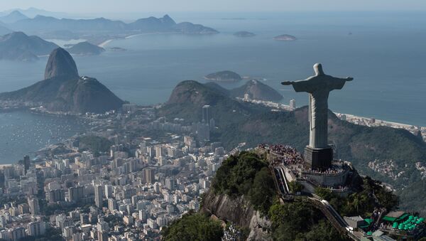Aerial view of Christ the Redeemer statue, in Rio de Janeiro, Brazil, taken on June 26, 2014 - Sputnik International