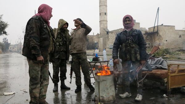 Servicemen in the liberated district of eastern Aleppo - Sputnik International