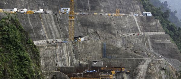 A view of the under-construction dam tunnels at the site of National Hydroelectric Power Corporation's 2000 megawatt Subansiri Lower hydroelectric project in Arunachal Pradesh state, India. (File) - Sputnik International