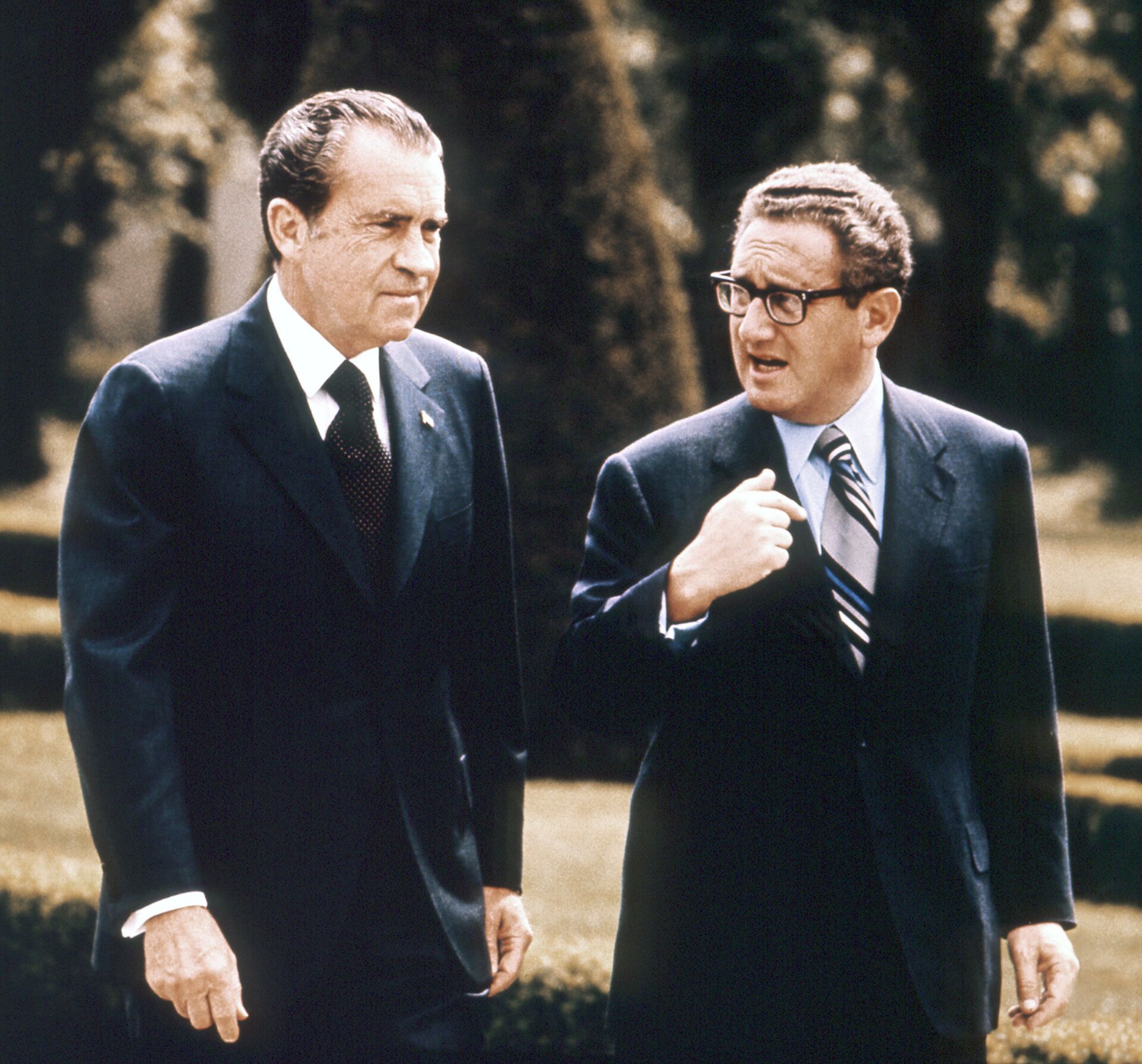 US Special Advisor Henry Kissinger (D) with President Richard Nixon in May 1972 in Vienna. (File) - Sputnik International, 1920, 30.11.2023