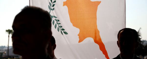 The Greek Cypriot flag hangs during a memorial ceremony at the Tymvos of Makedonitissas in Nicosia, Cyprus. The Greek Cypriot flag hangs during a memorial ceremony at the Tymvos of Makedonitissas in Nicosia, Cyprus. - Sputnik International
