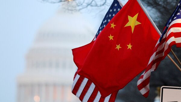 The People's Republic of China flag and the US Stars and Stripes fly along Pennsylvania Avenue near the US Capitol during Chinese President Hu Jintao's state visit in Washington, DC, US on 18 January 2011. - Sputnik International