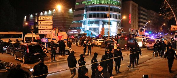 Turkish police secure the area near an art gallery where the Russian Ambassador to Turkey Andrei Karlov was shot in Ankara, Turkey, December 19, 2016 Turkish police secure the area near an art gallery where the Russian Ambassador to Turkey Andrei Karlov was shot in Ankara, Turkey, December 19, 2016 - Sputnik International