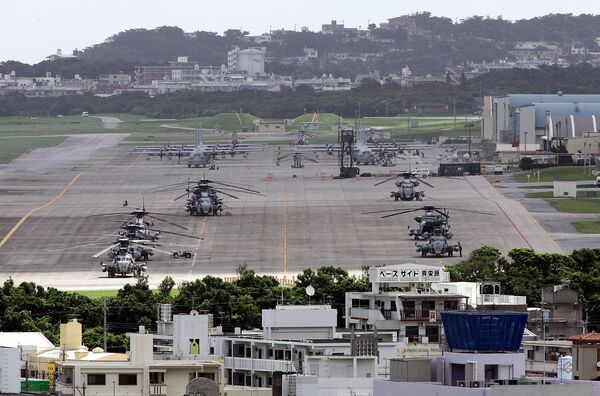  US helicopters and planes parked at Futenma US Marine Base in Ginowan, Okinawa Prefecture (File) - Sputnik International