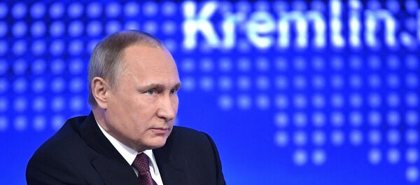 Russian President Vladimir Putin attends his annual end-of-year news conference in Moscow, Russia - Sputnik International