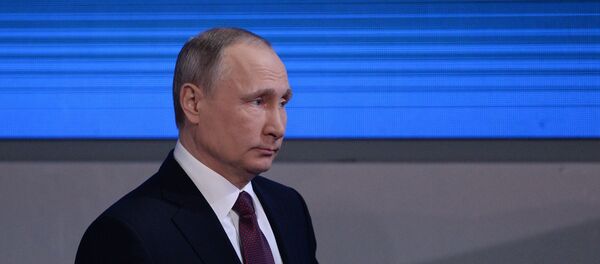 Russian President Vladimir Putin attends his annual end-of-year news conference in Moscow, Russia Russian President Vladimir Putin attends his annual end-of-year news conference in Moscow, Russia - Sputnik International