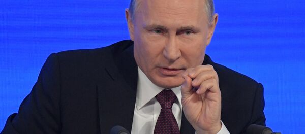 Russian President Vladimir Putin attends his annual end-of-year news conference in Moscow, Russia Russian President Vladimir Putin attends his annual end-of-year news conference in Moscow, Russia - Sputnik International