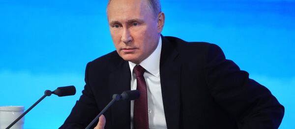 Russian President Vladimir Putin attends his annual end-of-year news conference in Moscow, Russia Russian President Vladimir Putin attends his annual end-of-year news conference in Moscow, Russia - Sputnik International
