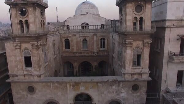 Aleppo's Saint Elias Cathedral Drone Footage - Sputnik International