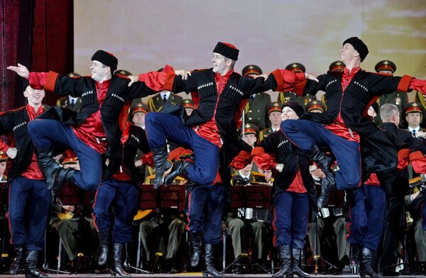 Members of the Aleksandrov Song and Dance Ensemble of the Russian Army perform at the concert marking the Day of the Union State at the 25th International Art Festival Slavonic Bazaar in Vitebsk. (File) Members of the Aleksandrov Song and Dance Ensemble of the Russian Army perform at the concert marking the Day of the Union State at the 25th International Art Festival Slavonic Bazaar in Vitebsk. (File) - Sputnik International