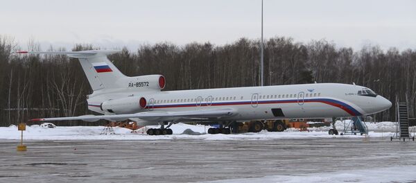 A Tupolev Tu-154 stands on the tarmac of the Chkalovsky military airport north of Moscow, Russia. (File) A Tupolev Tu-154 stands on the tarmac of the Chkalovsky military airport north of Moscow, Russia. (File) - Sputnik International