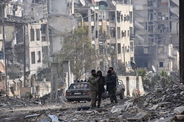 Destroyed quarters of liberated Aleppo. Destroyed quarters of liberated Aleppo. - Sputnik International
