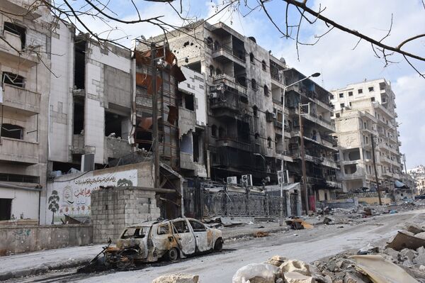 Destroyed quarters of liberated Aleppo. Destroyed quarters of liberated Aleppo. - Sputnik International
