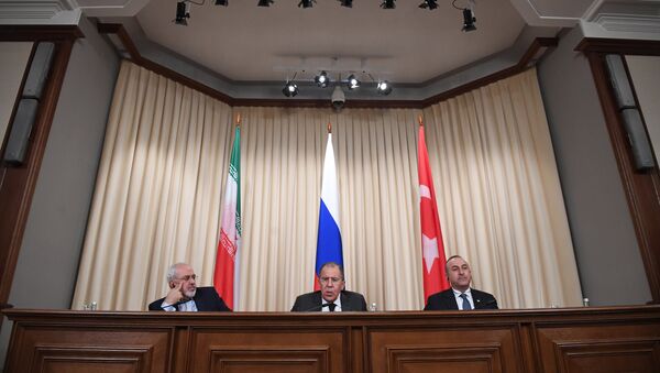 News conference by foreign ministers of Russia, Iran and Turkey - Sputnik International