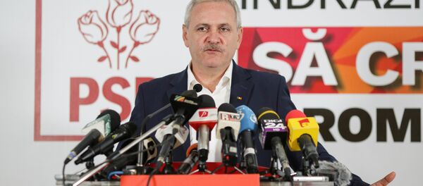 Leader of Romania's leftist Social Democratic Party (PSD) Liviu Dragnea gestures during a news conference following the end of the parliamentary elections, in Bucharest, Romania December 11, 2016 - Sputnik International