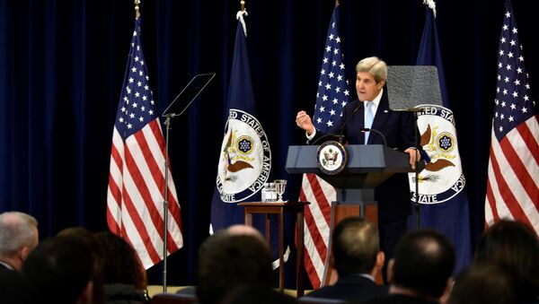 U.S. Secretary of State John Kerry delivers remarks on Middle East peace at the Department of State in Washington December 28, 2016 - Sputnik International