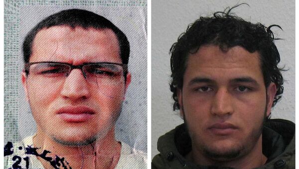 Handout pictures released on December 21, 2016 and acquired from the web site of the German Bundeskriminalamt (BKA) Federal Crime Office show suspect Anis Amri searched in relation with the Monday's truck attack on a Christmas market in Berlin - Sputnik International
