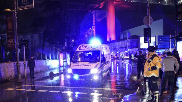 Ambulances rushing away from the scene of an attack in Istanbul, early Sunday, Jan. 1, 2017. - Sputnik International
